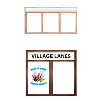 Indoor Enclosed Wood Framed Dry Erase Boards with Header 2 and 3 Door Models