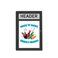 Indoor Enclosed Dry Erase White Marker Boards + Message Header | Rounded Cabinet Corners | Single Locking Door