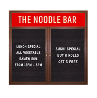 Indoor Enclosed Letter Boards, Wood Cabinet Display Case with Message Header | 2-3 Door Models in 20 Sizes