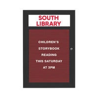 Indoor Enclosed Letter Boards with Header | Single Door Changeable Message Board
