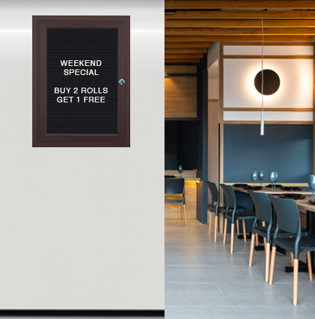 Indoor LED Lighted Enclosed Letter Boards | Single Door Changeable Letters Message Boards / Directory Boards