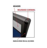 Indoor Enclosed Letter Board Display Cases with Message Header, Smooth Rounded Corners,  2-3 Door Models in 20 Sizes