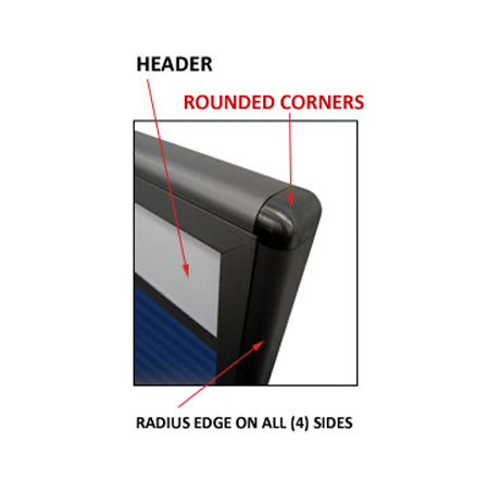 Indoor Enclosed Letter Board Display Cases with Message Header, Smooth Rounded Corners,  2-3 Door Models in 20 Sizes