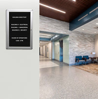 Indoor Enclosed Letter Boards with Radius Edge Rounded Corners | Single Door Metal Display Case in 10+ Sizes and Custom