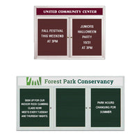 Indoor Enclosed Letter Boards with Header and Radius Edges | Multiple Doors 2-3 Door Models in 20 Sizes