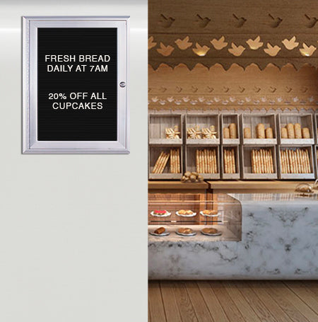 Indoor Enclosed Letter Boards | Radius Edge Changeable Letters Message, Menu, Directory Boards in 10+ Sizes + Custom Sizes