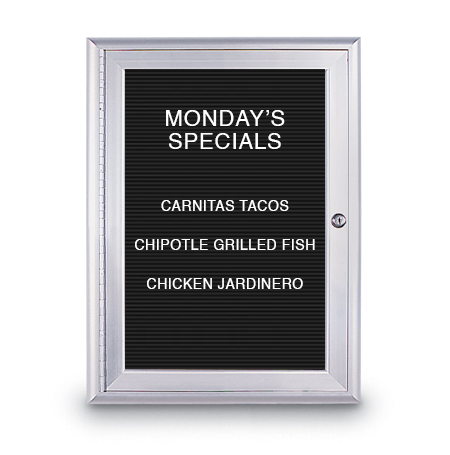 Indoor Enclosed Letter Boards | Radius Edge Changeable Letters Message, Menu, Directory Boards in 10+ Sizes + Custom Sizes