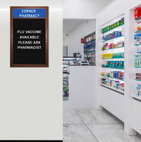 Indoor Wood Framed Letter Boards with Your Header | Single Door Display Case with Changeable Message Board in 12 Sizes