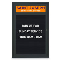 Outdoor Enclosed Letter Boards with Header (Radius Edge)
