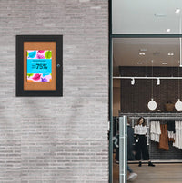 SwingCase Outdoor Enclosed Poster Display Case 19 x 31 | with Cork Bulletin Board - Single Locking Door Aluminum Cabinet
