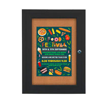 SwingCase Outdoor Enclosed Poster Display Case 36 x 36 | with Cork Bulletin Board + Single Locking Door Aluminum Cabinet