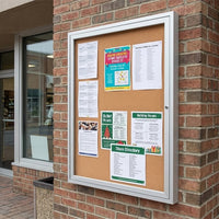 Weather-Resistant 36 x 48 Outdoor Enclosed Poster Display Case | Wall-Mount "SwingCase" Single Door Metal Cabinet with Bulletin Board