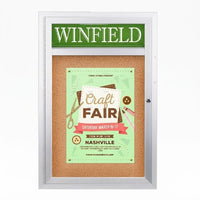 SwingCase Wall Mount 30 x 40 Outdoor Poster Display Case with Your Personalized Message Header | Single Locking Door Metal Cabinet