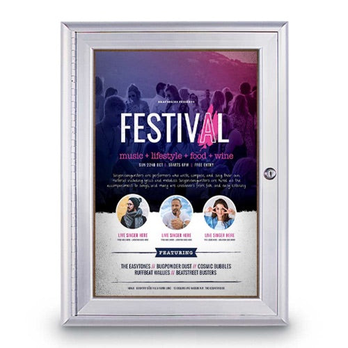 Indoor Enclosed Poster Cases with Radius Edge - "SwingCase"