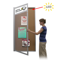 Extra Large Outdoor Poster Display Cases with Message Header and LED Lighting | 15+ Wall Cabinet Sizes