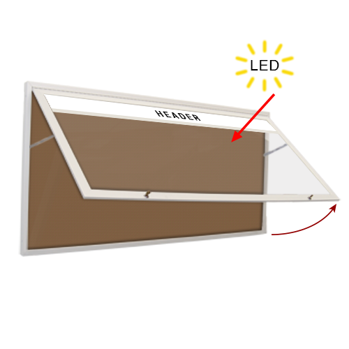 Extra Large Outdoor Poster Display Cases with Message Header and LED Lighting | 15+ Wall Cabinet Sizes