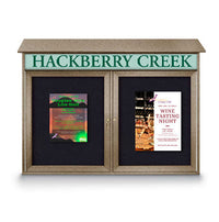 40" x 50" 2-Door Cork Board Message Center with Header (Image Not to Scale)