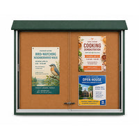 Sliding Doors Outdoor Message Center with Cork Board | Eco-Design Faux Wood 10+ Sizes & Custom