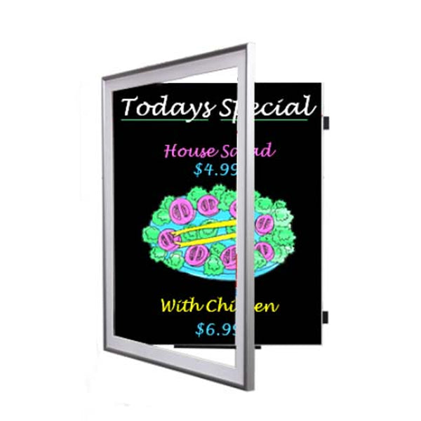 SwingFrame Classic Dry Erase Black Marker Board | Indoor Enclosed, Swing Open Black Board Display Frame