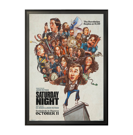 24x36 Movie Poster Frame | SwingFrame, Swing Open Changeable Metal Frame with Beveled Matboard