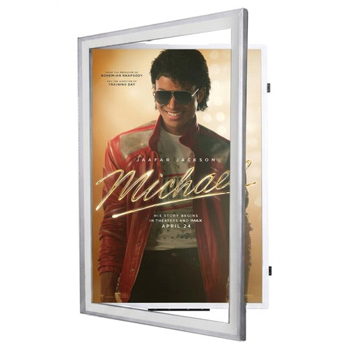 XL 36x48 Movie Poster Frame | Quick Change, Swing Open, SwingFrame with Matboard + 5 Metal Finishes