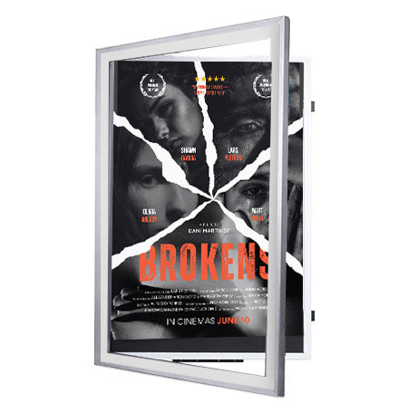 XL 36x48 Movie Poster Frame | Quick Change, Swing Open, SwingFrame with Matboard + 5 Metal Finishes