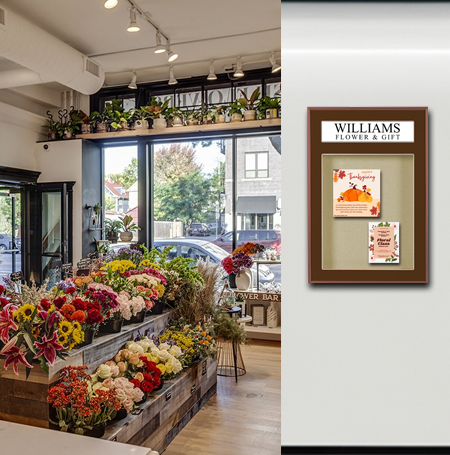 Designer 24 x 36 Metal Bulletin Board SwingFrames with Header & Lights