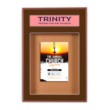 Designer Metal Bulletin Board SwingFrames with Header & Lights