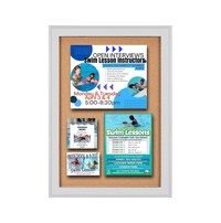 Extra Large Designer Metal 24 x 48 Enclosed Bulletin Cork Board SwingFrames