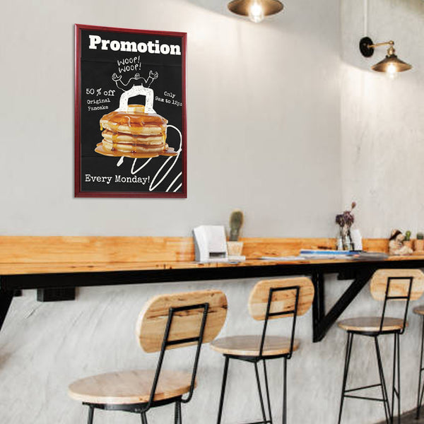 SwingFrame 36x48 Poster Frame with Elegant Wood Profile #353 | Swing Open, Quick Change Display Frame in 9 Finishes