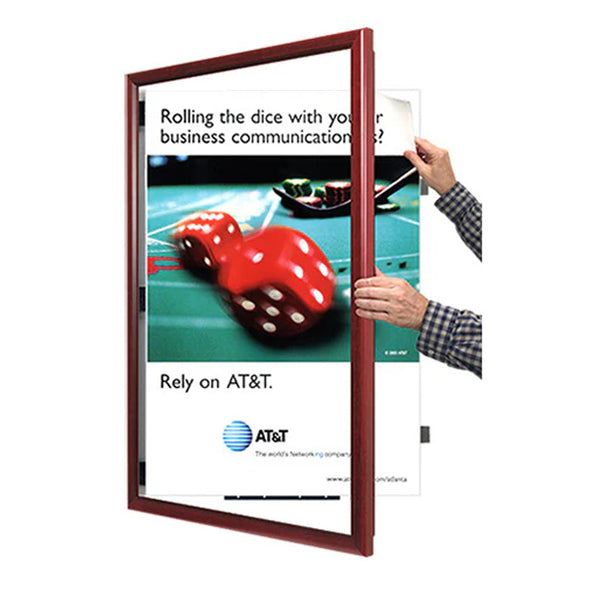 SwingFrame 20x24 Poster Frame with Elegant Wood Profile #353 | Swing Open, Quick Change Display Frame in 9 Finishes