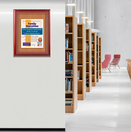 Designer Wood 24" x 24" Enclosed Bulletin Board SwingFrames