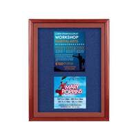 Designer Wood 24" x 36" Enclosed Bulletin Board SwingFrames | with Hinged Swing Open Framing System 9 Wood Finishes and Custom
