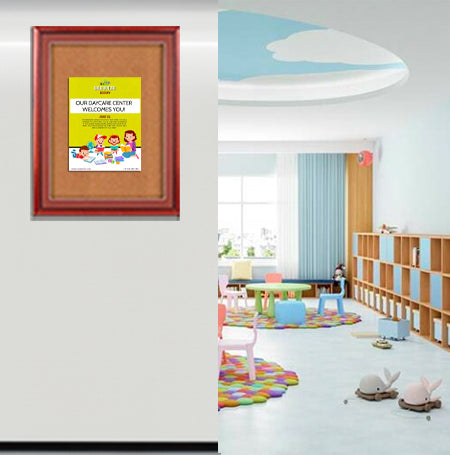 Extra Large Designer Wood Enclosed Bulletin Cork Board SwingFrames 36x84
