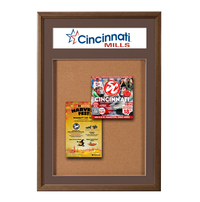 18 x 24 Wood Framed Designer Bulletin Board SwingFrame with Header