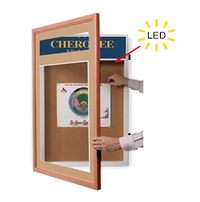 Designer Wood Bulletin Board 18 x 24 SwingFrames with Header & Lights