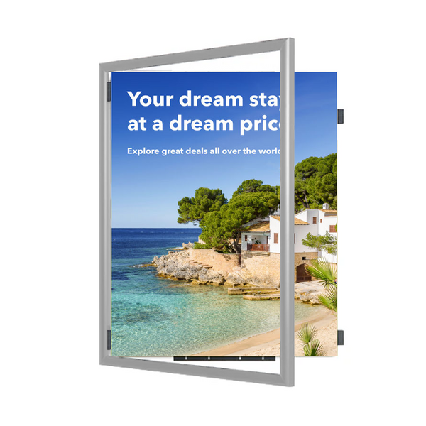 12x24 Poster SwingFrame Wide-Face Classic 1-inch Wide Metal Frame - Swings Open for Quick Changes