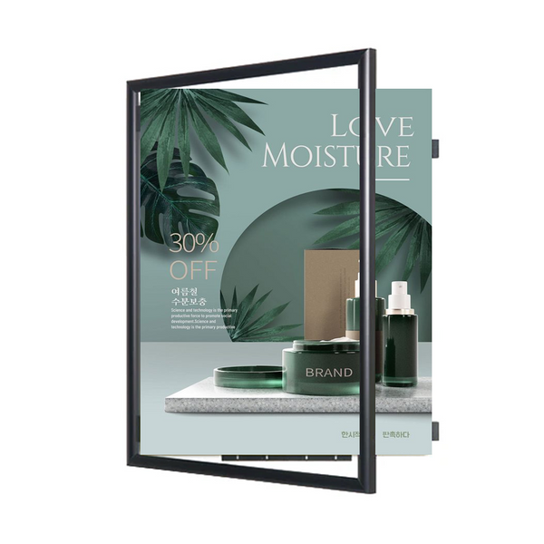 Large Format Wide-Face Poster Display SwingFrames | Swing Open, Quick Change Metal Poster Frames in 15 Sizes, Plus Custom