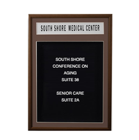 Enclosed Designer Wood Framed Letter Board SwingFrames | With Message Header + LED Light + 6 Sizes