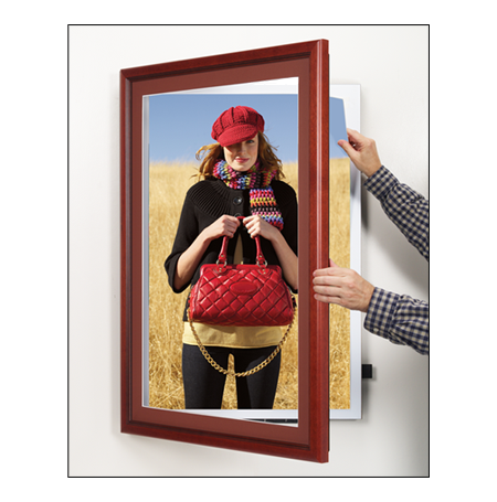 Wood 353 Poster Display SwingFrames 24x24 with Matboard