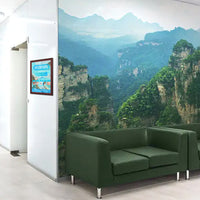 Wood 361 Poster Display SwingFrames 12x36 With Matboard