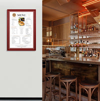 Wood 361 Restaurant Menu Display SwingFrames with Matboard | Changeable Menu Frames 35+ Sizes