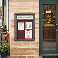 18" x 24" Outdoor Message Center Cork Board with Header (Left Hinged Single Door)