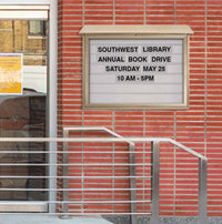 45x36 Enclosed Message Board Center with Reader Board | Shown in Sand finish