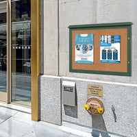 Outdoor Message Center Cork Board 40" x 60" | TOP Hinged, Wall Mount Single Door Information Board