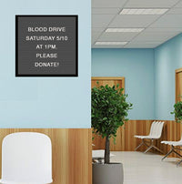 Indoor Slim Style Felt Letter Boards with Enclosed Locking Letter Board Display Cases in 5 Sizes