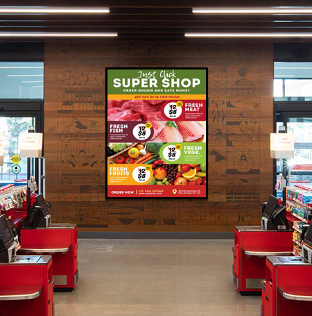 SwingSnap 8' x 20' Slim Metal Profile Banner Stretching Grip Snap Frame | Large Format 96 x 240 Graphic Size
