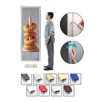 Double Pole Poster Floor Stand 48x48 Sign Holder with SECURITY SCREWS on Snap Frame 1 1/4" Wide
