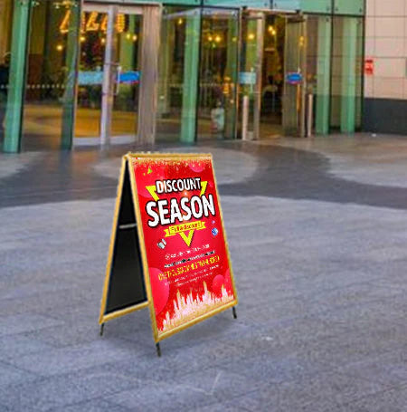 A-Frame 48x60 Sign Holder | WOOD Snap Frame 1 1/4" Wide