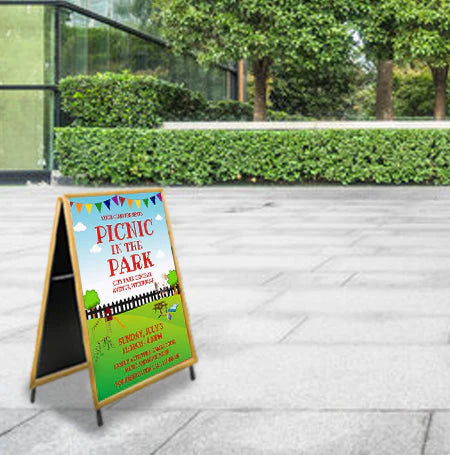 A-Frame 36x60 Sign Holder | WOOD Snap Frame 1 1/4" Wide